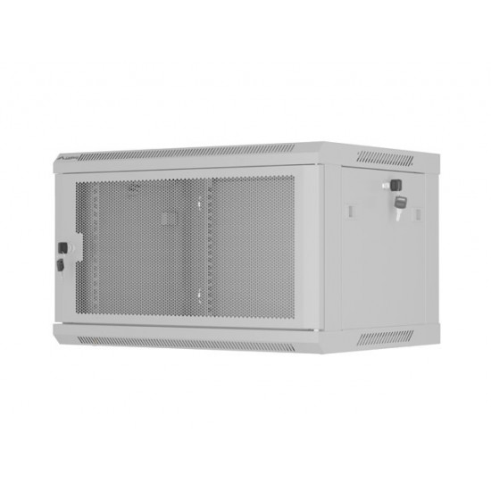 Lanberg rack cabinet 19" wall-mount 6U/600x450 with perforated door grey (flat pack) Lanberg rack cabinet 19" wall-mount 6U/600x450 with perforated door grey (flat pack)