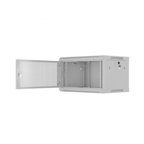 Lanberg rack cabinet 19" wall-mount 6U/600x450 with perforated door grey (flat pack) Lanberg rack cabinet 19" wall-mount 6U/600x450 with perforated door grey (flat pack)