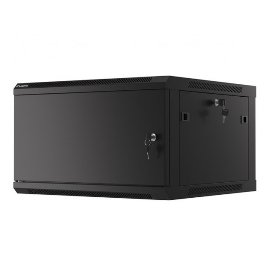 Lanberg rack cabinet 19" wall-mount 6U/600x600 for self-assembly with metal door black (flat pack) Lanberg rack cabinet 19" wall-mount 6U/600x600 for self-assembly with metal door black (flat pack)