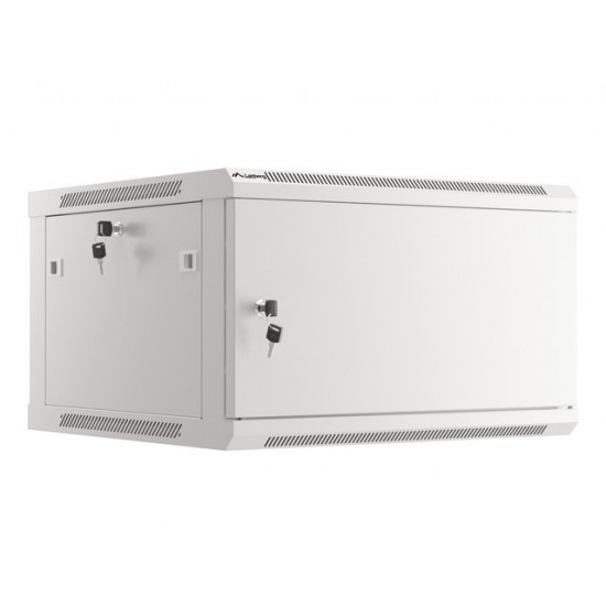 Lanberg rack cabinet 19" wall-mount 6U/600x600 for self-assembly with metal door grey (flat pack)