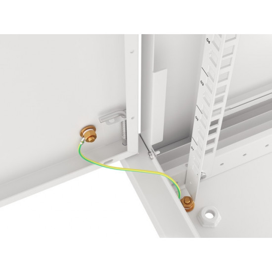 Lanberg rack cabinet 19" wall-mount 6U/600x600 for self-assembly with metal door grey (flat pack)
