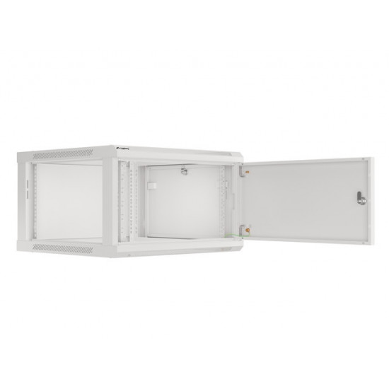 Lanberg rack cabinet 19" wall-mount 6U/600x600 for self-assembly with metal door grey (flat pack)