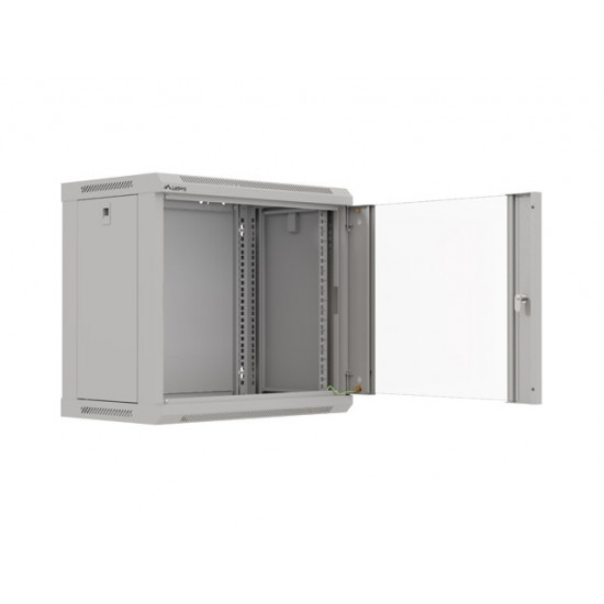 Lanberg rack cabinet 19" wall-mount 9U/540x350 (flat pack) with glass door grey Lanberg rack cabinet 19" wall-mount 9U/540x350 (flat pack) with glass door grey