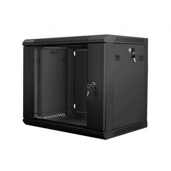 Lanberg rack cabinet 19” wall-mount 9U / 600x450 for self-assembly (flat pack), black Lanberg rack cabinet 19” wall-mount 9U / 600x450 for self-assembly (flat pack), black