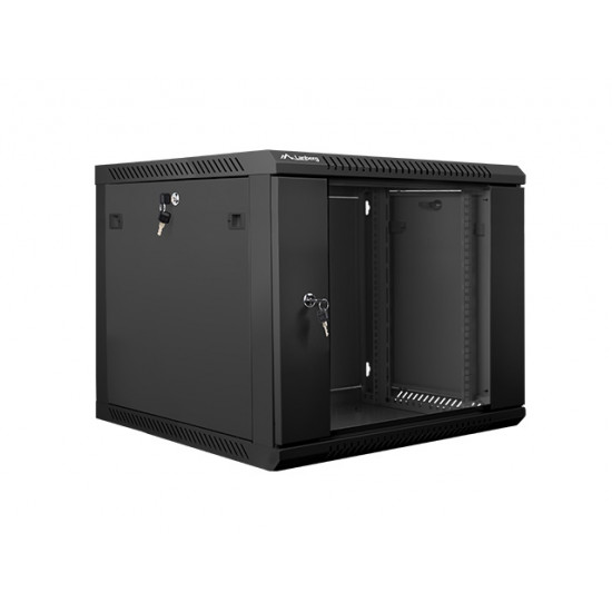 Lanberg rack cabinet 19” wall-mount 9U / 600x600 for self-assembly (flat pack), black Lanberg rack cabinet 19” wall-mount 9U / 600x600 for self-assembly (flat pack), black