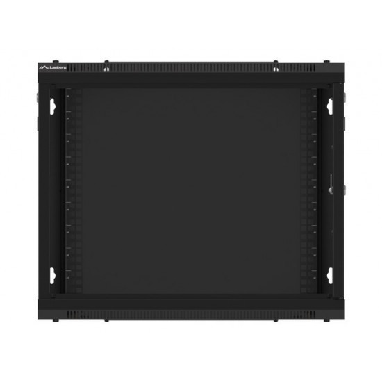 Lanberg rack cabinet 19" wall-mount 9U/600x600 for self-assembly with metal door black (flat pack) Lanberg rack cabinet 19" wall-mount 9U/600x600 for self-assembly with metal door black (flat pack)