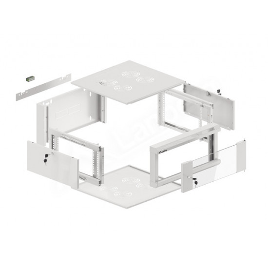 Lanberg rack cabinet 19" wall-mounted 4U 600 fast assembly (flat pack) grey