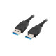 Lanberg USB-A (M) -> USB-A (M) 3.0 cable 1.8m, black Lanberg USB-A (M) -> USB-A (M) 3.0 cable 1.8m, black