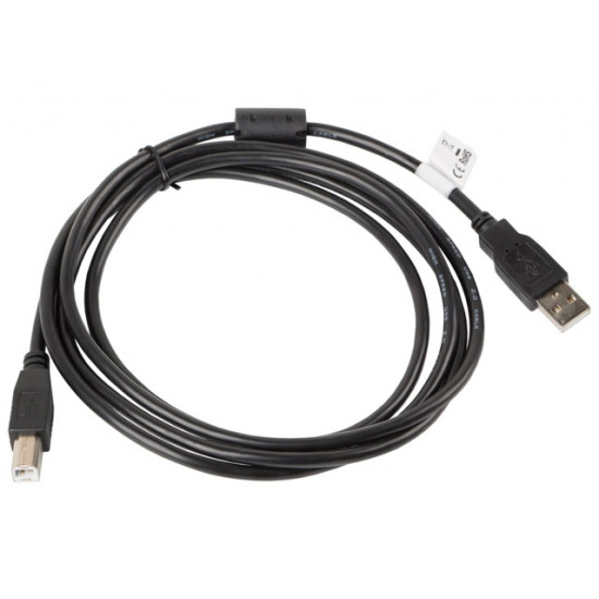 Lanberg USB-A (M) -> USB-B (M) 2.0 cable 1.8m, black ferrite Lanberg USB-A (M) -> USB-B (M) 2.0 cable 1.8m, black ferrite