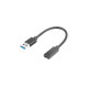 Lanberg USB-C (F) -> USB-A(M) cable 0.15 m, black Lanberg USB-C (F) -> USB-A(M) cable 0.15 m, black