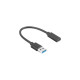 Lanberg USB-C (F) -> USB-A(M) cable 0.15 m, black Lanberg USB-C (F) -> USB-A(M) cable 0.15 m, black