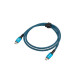 Lanberg USB-C M/M 4.0 cable 1.5m 240w 8k 60hz black-blue Lanberg USB-C M/M 4.0 cable 1.5m 240w 8k 60hz black-blue