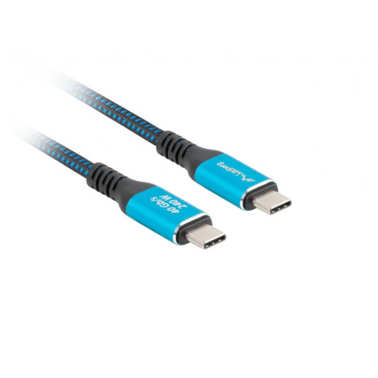 Lanberg USB-C M/M 4.0 cable 1.5m 240w 8k 60hz black-blue Lanberg USB-C M/M 4.0 cable 1.5m 240w 8k 60hz black-blue