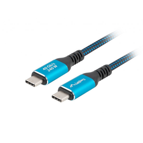 Lanberg USB-C M/M 4.0 cable 1m 240w 8k 60hz black-blue