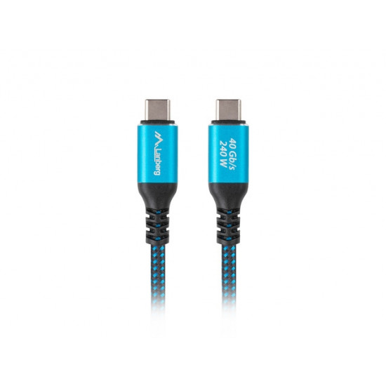 Lanberg USB-C M/M 4.0 cable 1m 240w 8k 60hz black-blue
