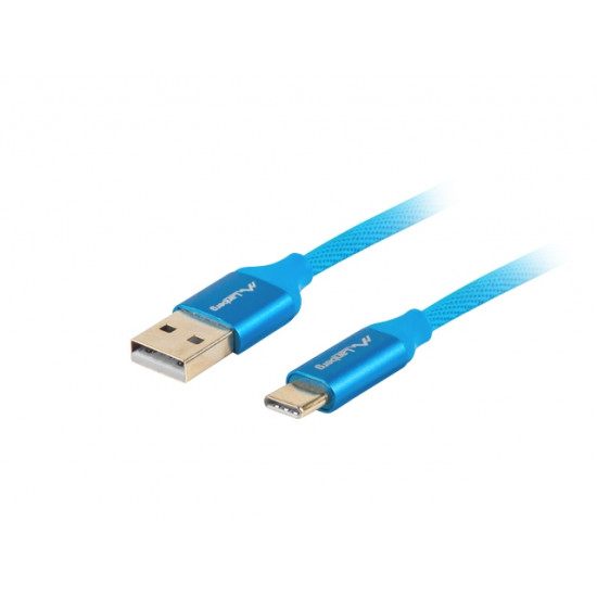 Lanberg USB-C(M) -> USB-A (M) 2.0 cable 1.8m, blue QC 3.0 premium Lanberg USB-C(M) -> USB-A (M) 2.0 cable 1.8m, blue QC 3.0 premium
