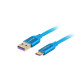 Lanberg USB-C(M) -> USB-A (M) 2.0 cable 1m, blue premium 5A Lanberg USB-C(M) -> USB-A (M) 2.0 cable 1m, blue premium 5A
