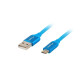 Lanberg USB MICRO-B (M) -> USB-A (M) 2.0 cable 1m, blue premium QC 3.0 Lanberg USB MICRO-B (M) -> USB-A (M) 2.0 cable 1m, blue premium QC 3.0