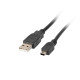 Lanberg USB MINI-B(M) -> USB-A (M) 2.0 cable 1.8m, black (Canon) Lanberg USB MINI-B(M) -> USB-A (M) 2.0 cable 1.8m, black (Canon)