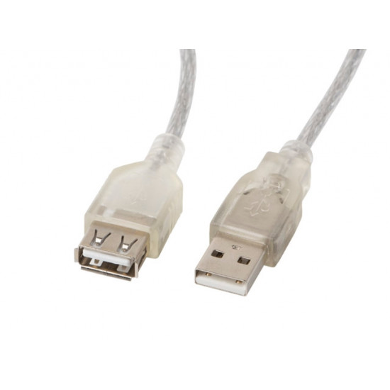 Lanberg extension cable USB 2.0 AM-AF, 1.8m, transparent ferrite Lanberg extension cable USB 2.0 AM-AF, 1.8m, transparent ferrite