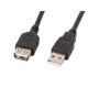 Lanberg extension cable USB 2.0 AM-AF 2.0, 3m, black