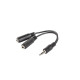 Lanberg adapter jack stereo (M) -> jack stereo (F) X2 10cm, black Lanberg adapter jack stereo (M) -> jack stereo (F) X2 10cm, black