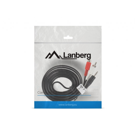 Lanberg mini jack 3.5mm (M) 3 pin -> 2X RCA (chinch) (M) cable 2m Lanberg mini jack 3.5mm (M) 3 pin -> 2X RCA (chinch) (M) cable 2m