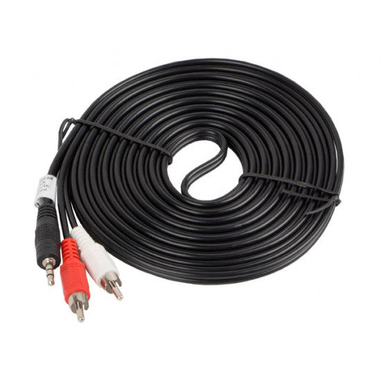 Lanberg mini jack 3.5mm (M) 3 pin -> 2X RCA (chinch) (M) cable 5m Lanberg mini jack 3.5mm (M) 3 pin -> 2X RCA (chinch) (M) cable 5m