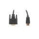 Lanberg HDMI (M) -> DVI-D (M) (24+1) cable 1.8m, dual link, with gold-plated 4K connectors, black Lanberg HDMI (M) -> DVI-D (M) (24+1) cable 1.8m, dual link, with gold-plated 4K connectors, black