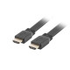 Lanberg HDMI M/M V2.0 cable 1m, 4K flat, black Lanberg HDMI M/M V2.0 cable 1m, 4K flat, black