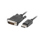 Lanberg display port (M) V1.2 -> DVI-D (M) (24+1) cable 1.8m, dual link, black Lanberg display port (M) V1.2 -> DVI-D (M) (24+1) cable 1.8m, dual link, black