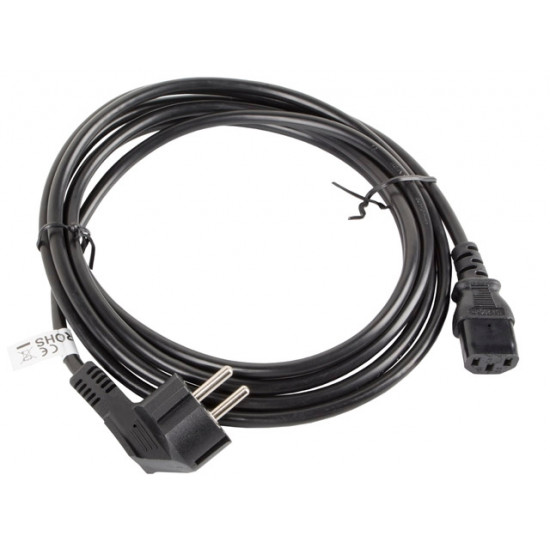 Lanberg CEE 7/7 -> IEC 320 C13 power cord 3m VDE, black Lanberg CEE 7/7 -> IEC 320 C13 power cord 3m VDE, black