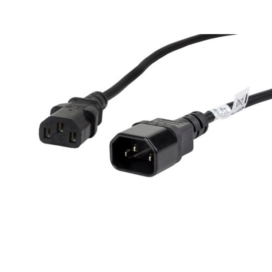 Lanberg extension power supply cable IEC 320 C13 -> C14 1.8m VDE, black Lanberg extension power supply cable IEC 320 C13 -> C14 1.8m VDE, black