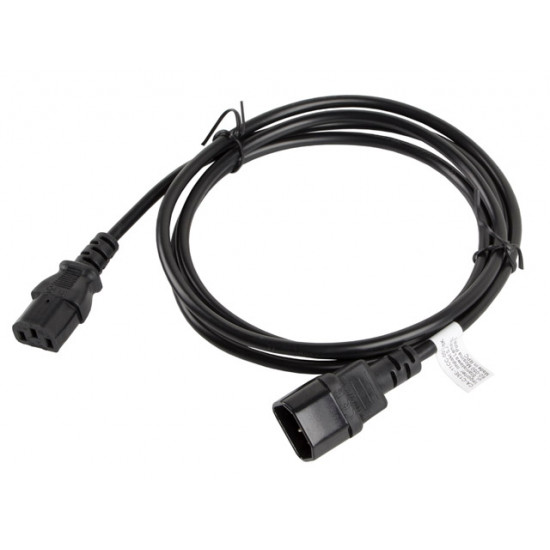 Lanberg extension power supply cable IEC 320 C13 -> C14 1.8m VDE, black Lanberg extension power supply cable IEC 320 C13 -> C14 1.8m VDE, black