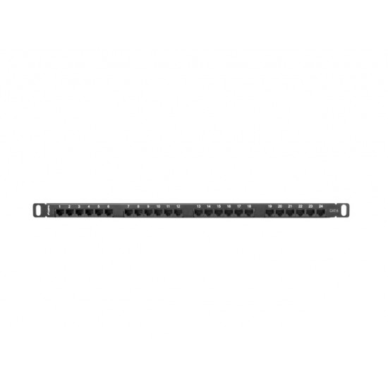 Lanberg patch panel 24 port 0.5U CAT.6, black Lanberg patch panel 24 port 0.5U CAT.6, black