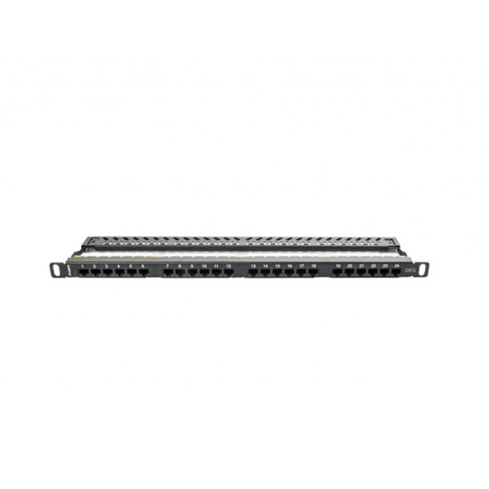 Lanberg patch panel 24 port 0.5U CAT.6, black Lanberg patch panel 24 port 0.5U CAT.6, black
