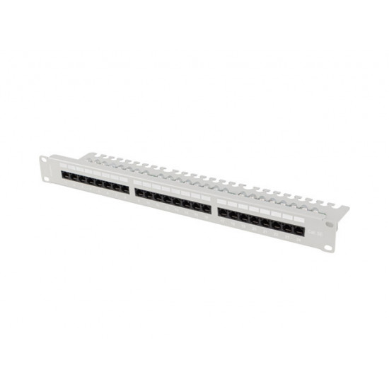 Lanberg patch panel 24 port 1U 19" CAT.5e utp with cable organizer grey Lanberg patch panel 24 port 1U 19" CAT.5e utp with cable organizer grey