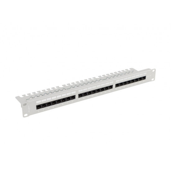 Lanberg patch panel 24 port 1U 19" CAT.5e utp with cable organizer grey Lanberg patch panel 24 port 1U 19" CAT.5e utp with cable organizer grey