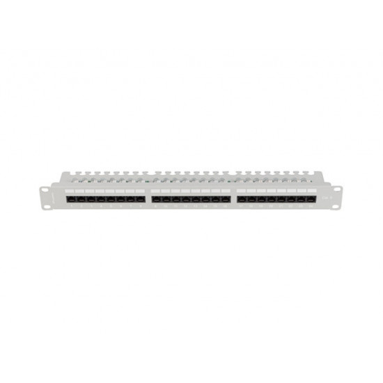 Lanberg patch panel 24 port 1U 19" CAT.6 utp with cable organizer grey Lanberg patch panel 24 port 1U 19" CAT.6 utp with cable organizer grey