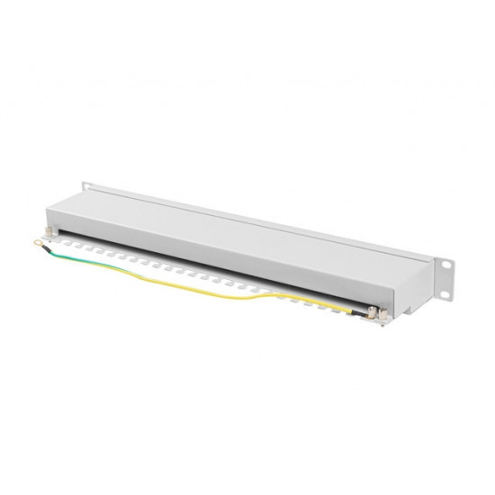 Lanberg patch panel 24 port 1U 19" CAT.6a ftp with cable organizer shielded grey Lanberg patch panel 24 port 1U 19" CAT.6a ftp with cable organizer shielded grey
