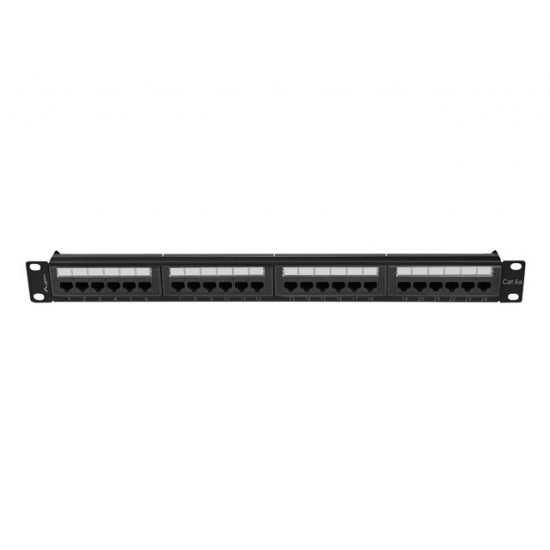 Lanberg patch panel 24 port 1U 19" CAT.6a utp black Lanberg patch panel 24 port 1U 19" CAT.6a utp black