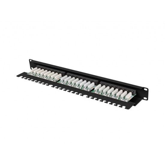 Lanberg patch panel 24 port 1U 19" CAT.6a utp with cable organizer black Lanberg patch panel 24 port 1U 19" CAT.6a utp with cable organizer black