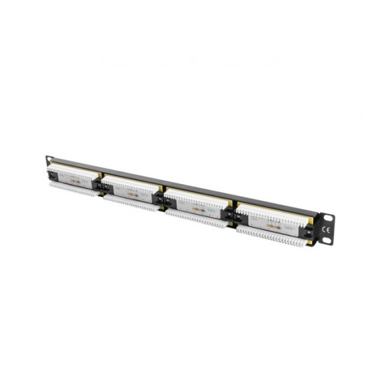 Lanberg patch panel 24 port 1U CAT.6, black Lanberg patch panel 24 port 1U CAT.6, black