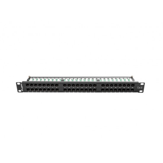 Lanberg patch panel 48 port 1U CAT.6, black Lanberg patch panel 48 port 1U CAT.6, black