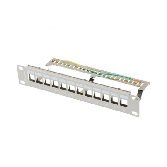 Lanberg patch panel blank 12 port 1U 10" ftp for keystone modules grey v2 Lanberg patch panel blank 12 port 1U 10" ftp for keystone modules grey v2