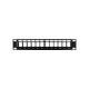 Lanberg patch panel blank 12 port 1U with organizer for keystone modules black Lanberg patch panel blank 12 port 1U with organizer for keystone modules black