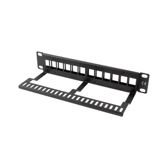 Lanberg patch panel blank 12 port 1U with organizer for keystone modules black Lanberg patch panel blank 12 port 1U with organizer for keystone modules black