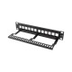 Lanberg patch panel blank 12 port 1U with organizer for keystone modules black Lanberg patch panel blank 12 port 1U with organizer for keystone modules black