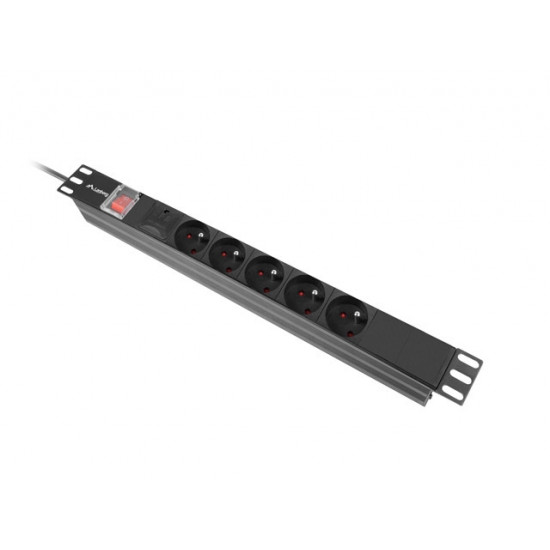 Lanberg power distribution unit (pdu) 19" 1U 16a 2m 5x french outlets black Lanberg power distribution unit (pdu) 19" 1U 16a 2m 5x french outlets black