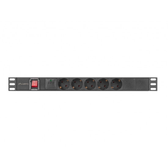 Lanberg power distribution unit (pdu) 19" 1U 16a 2m 5x schuko outlets black Lanberg power distribution unit (pdu) 19" 1U 16a 2m 5x schuko outlets black